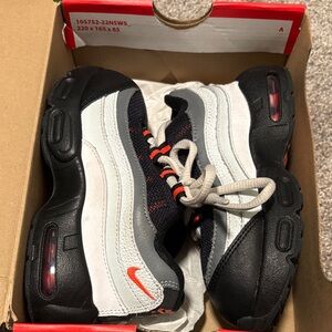 Nike Kids' Black, White, and Orange Sneakers